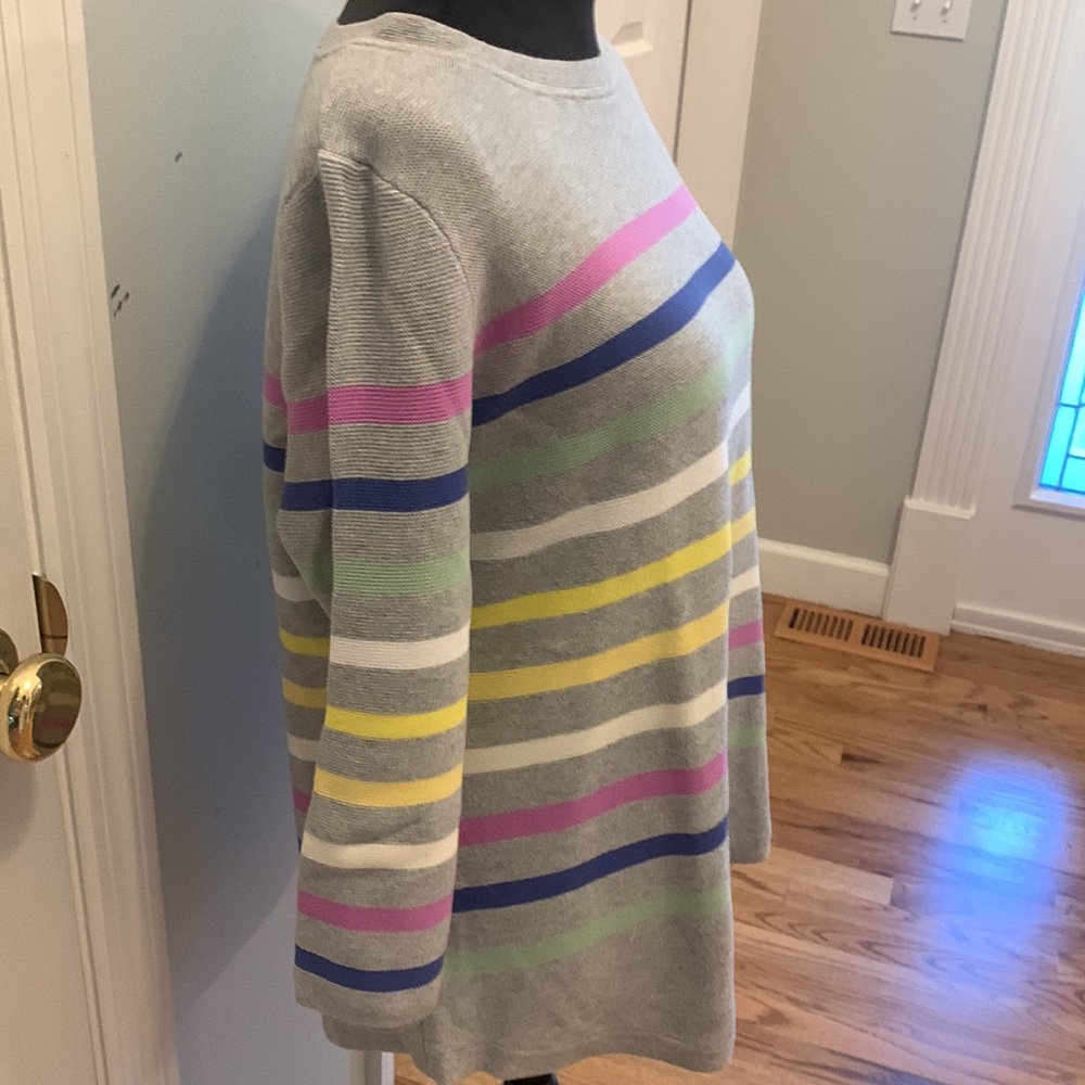 Talbots Multicolor Stripe Button 3/4 Sleeve Detai… - image 4